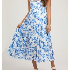 Brand New! Floral Blue and White Maxi Dress (maternity or post baby)